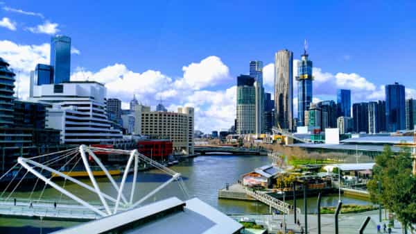 Melbourne, Australia riverfront area from convention center